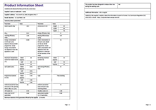 Candy Smart Pro CS1410TBBE Freestanding Washing Machine, 10 kg Load, 1400 rpm, Black