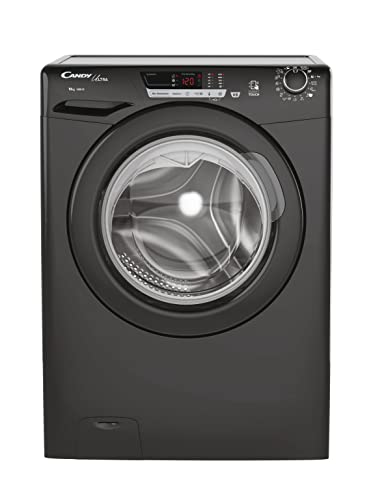 Candy Ultra HCU14102DBBE Freestanding Washing Machine, 10kg Load, 1400 rpm, Android App Enabled, Eco Cycles, Water&Energy auto sensing, Black