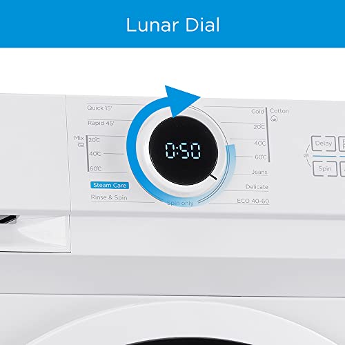 Midea MF10EW80B Energy-Saving Freestanding Washing Machine, BLDC Motor, Bright LED Display, Steam Care, Quick Wash, Various temp options, Prewash, 1400RPM, White, 8 kg washer