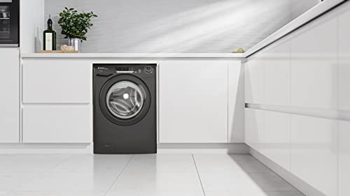 Candy Ultra HCU14102DBBE Freestanding Washing Machine, 10kg Load, 1400 rpm, Android App Enabled, Eco Cycles, Water&Energy auto sensing, Black