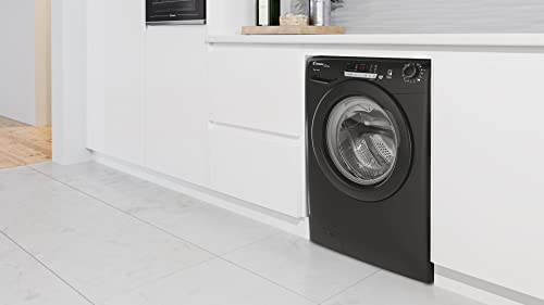 Candy Ultra HCU14102DBBE Freestanding Washing Machine, 10kg Load, 1400 rpm, Android App Enabled, Eco Cycles, Water&Energy auto sensing, Black