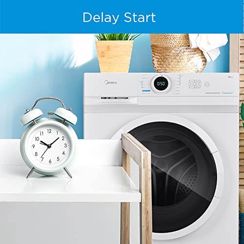 Midea MF10EW70B Energy-Saving Freestanding Washing Machine, BLDC Motor, Bright LED Display, Steam Care, Quick Wash, Various temp options, Prewash, 1400 RPM, 7 kg load, White