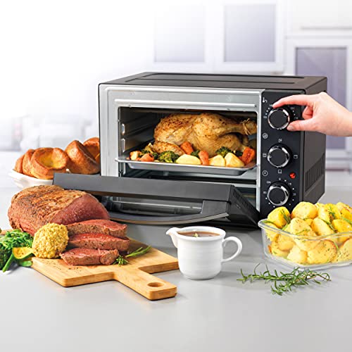 Progress EK4359P 15 L Electric Mini Toaster Oven, Compact Table-Top Design, Variable Temperature Control, 60-Minute Timer, Automatic Safety Shut-Off, Includes Baking Tray, Wire Rack and Tray Handle
