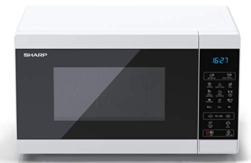 SHARP YC-MG02UW - 800W 20L Microwave with Grill, Electronic control, 11 Power Levels, White