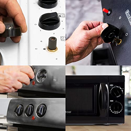 Spares2go Universal Black Control Switch Knob for All Makes and Models of Oven Cooker & Hob 40mm Plastic
