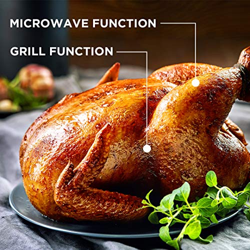 Toshiba 900w 23L Microwave Oven with 1050w Crispy Grill, Energy Saving Eco Function, 8 Auto Menus, 5 Power Levels and Position Memory Turntable - Black - MW2-AG23PF(BK)