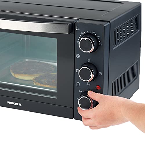 Progress EK4359P 15 L Electric Mini Toaster Oven, Compact Table-Top Design, Variable Temperature Control, 60-Minute Timer, Automatic Safety Shut-Off, Includes Baking Tray, Wire Rack and Tray Handle