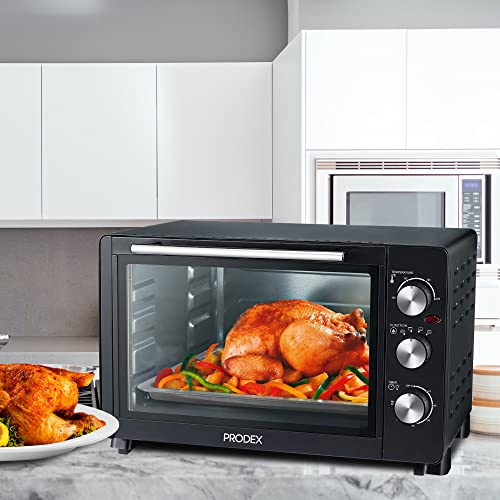 Prodex PX7030B 30 Litre Tabletop Mini Oven, 1500W Electric Cooker & Grill, Ideal for Roasting, Baking, Grilling & Reheating, Temperature Range: 100-230°C, Black