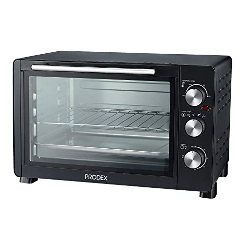 Prodex PX7030B 30 Litre Tabletop Mini Oven, 1500W Electric Cooker & Grill, Ideal for Roasting, Baking, Grilling & Reheating, Temperature Range: 100-230°C, Black