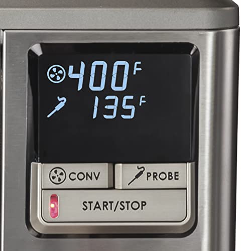 Wolf Gourmet Elite Digital Countertop Convection Toaster Oven with Temperature Probe, Stainless Steel and Red Knobs (WGCO150S)