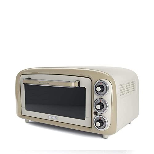 Ariete Vintage 97903 Mini Oven, 18 Litre Capacity, 1380 Watts, 3 Cooking Positions, Aluminium Baking Tray, 60 Minute Timer, Cream