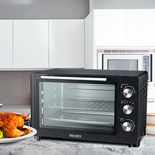Prodex PX7030B 30 Litre Tabletop Mini Oven, 1500W Electric Cooker & Grill, Ideal for Roasting, Baking, Grilling & Reheating, Temperature Range: 100-230°C, Black