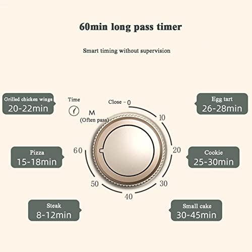 RENXR 750W Mini Oven 12 Liters with Baking Tray and Timer Compact Oven for Grilling, Baking, Toasting, Hot-Drying, Recirculating Toaster, Beige