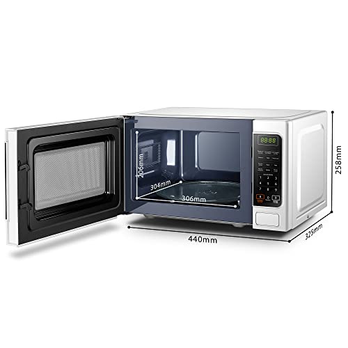 Toshiba 800w 20L Microwave Oven with 6 Preset Recipes, 11 Power Levels, Procedural Memory, Auto Defrost, and Digital Display - White - MM-EM20P(WH)
