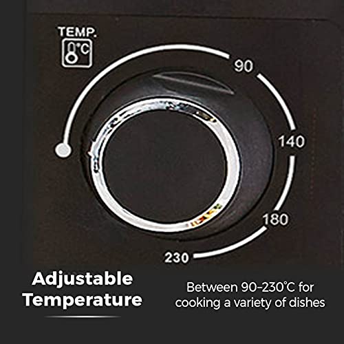 Tower T14043 Mini Oven with Adjustable Temperature Control, 90 Minute Timer, Baking Tray and Wire Rack, 23 Litre, Black with Silver Accents
