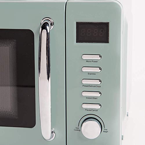 Haden Cotswold Sage Green Microwave - 20ltr Capacity - 800W Microwave - Digital Controls - 60 Minute Timer - 5 Power Levels - Digital Controls - Defrost and Express Functions