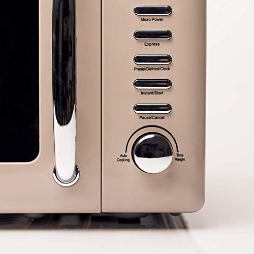 Haden Cotswold Putty 800W Microwave Oven - 20-Litre Capacity, 5 Power Levels, Digital Control, 60 Min Timer, Easy-to-Clean Interior, Defrost/Express Functions, Stainless Steel Housing