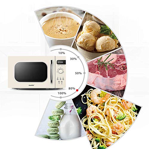 COMFEE' Retro Style 800w 20L Microwave Oven with 8 Auto Menus, 5 Cooking Power Levels, and Express Cook Button - Apricot Cream - CM-M202RAF(CM)