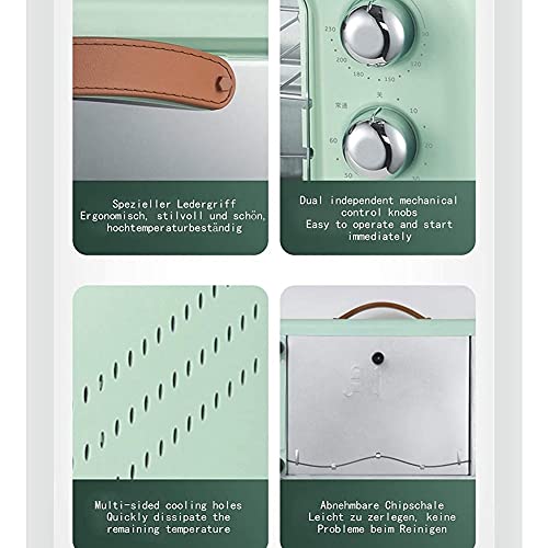 UOOD Electric Oven Home Baking Multi-function Electric Oven Smart Mini 12L Small Oven, Mini Multi-Functioning Retro Toaster Oven