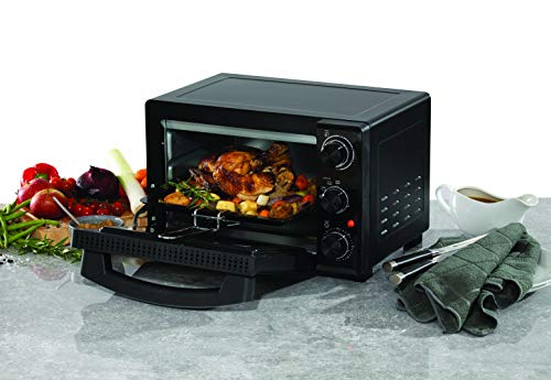 Daewoo Mini Oven & Grill- 1300w Countertop Electric Cooker with adjustable Temperature Settings and 60 Minute Timer with Indicator Light. Including Baking tray & Wire Rack.