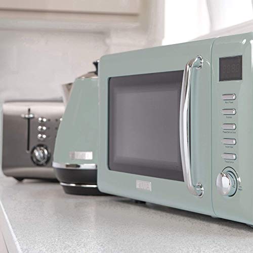 Haden Cotswold Sage Green Microwave - 20ltr Capacity - 800W Microwave - Digital Controls - 60 Minute Timer - 5 Power Levels - Digital Controls - Defrost and Express Functions
