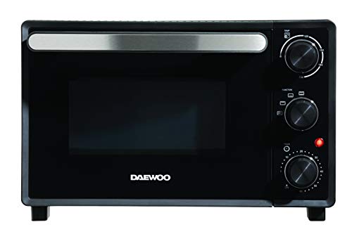 Daewoo Mini Oven & Grill- 1300w Countertop Electric Cooker with adjustable Temperature Settings and 60 Minute Timer with Indicator Light. Including Baking tray & Wire Rack.
