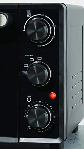 Daewoo Mini Oven & Grill- 1300w Countertop Electric Cooker with adjustable Temperature Settings and 60 Minute Timer with Indicator Light. Including Baking tray & Wire Rack.