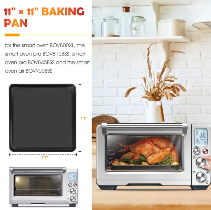 11" × 11" Baking Pan for The Smart Oven BOV800XL, Breville Toaster Oven Air Accessories Fit Smart Oven Pro BOV810BSS, Smart Oven Pro BOV845BSS and The Smart Oven Air BOV900BSS