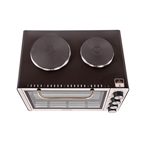 Oypla 30 Litre Electrical Mini Compact Oven Kitchen Mate c/w 2 Hot Plates, And Timer