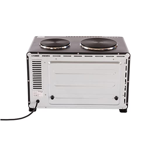 Oypla 30 Litre Electrical Mini Compact Oven Kitchen Mate c/w 2 Hot Plates, And Timer