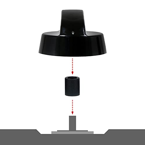 SPARES2GO Universal Black Control Switch Knobs for all makes of Oven, Cooker & Hob 41mm Plastic (Pack of 4)