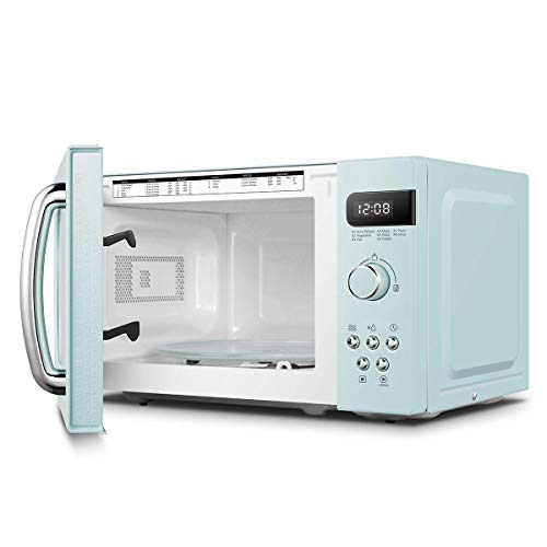 COMFEE' Retro Style 800w 20L Microwave Oven with 8 Auto Menus, 5 Cooking Power Levels, and Express Cook Button - Mint Green -CM-M202RAF(GN)