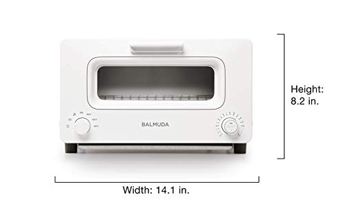 BALMUDA The Toaster | Steam Oven Toaster | 5 Cooking Modes - Sandwich Bread, Artisan Bread, Pizza, Pastry, Oven | Compact Design | Baking Pan | K01M-WS | White | US Version