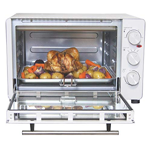 Igenix IG7131 30 Litre Countertop Mini Oven Electric Cooker and Grill, Ideal for Roasting, Baking, Grilling and Reheating with Aluminium Baking Tray, White