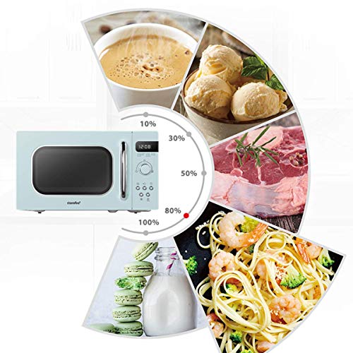 COMFEE' Retro Style 800w 20L Microwave Oven with 8 Auto Menus, 5 Cooking Power Levels, and Express Cook Button - Mint Green -CM-M202RAF(GN)