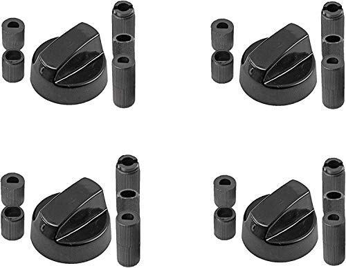 Utiz Universal Black Control Switch Knobs For All Makes And Models Of Ovens Cookers Hobs Pack of 4