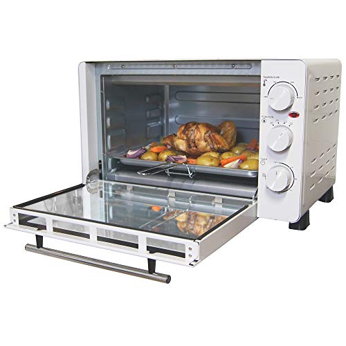 Igenix IG7131 30 Litre Countertop Mini Oven Electric Cooker and Grill, Ideal for Roasting, Baking, Grilling and Reheating with Aluminium Baking Tray, White