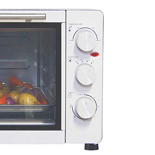 Igenix IG7131 30 Litre Countertop Mini Oven Electric Cooker and Grill, Ideal for Roasting, Baking, Grilling and Reheating with Aluminium Baking Tray, White