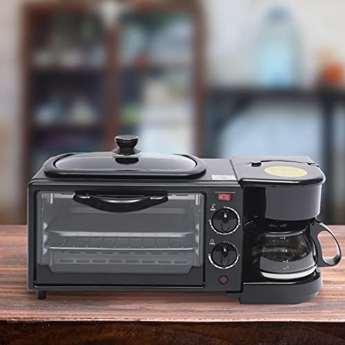 3In1 Mini Oven Early Maker Pizza Oven Coffee Machine Toast Oven Small Oven Camping Oven with Hot Plates Grilling Toaster Early Maker for Home Use Coffee Maker Mini Oven