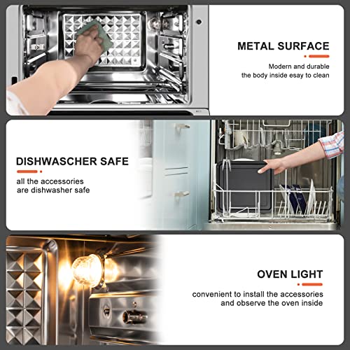 LLIVEKIT Air Fryer Oven with Rotisserie Mini Oven 26L Large Family Size Air Fryer Countertop Convection Oven Low Fat Oil-Less Cooking, Timer & Temperature Control, 12 Preset Programs, 1700 Watts