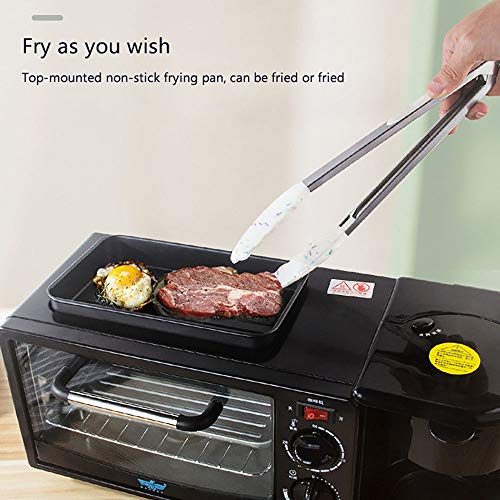3 in 1 mini oven, toaster oven, electric oven, Multifunctional Toaster, Coffee Maker, Multifunctional Household Kitchen Cookware,black,With cover