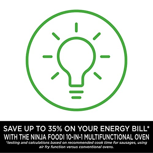 Ninja Foodi 10-in-1 Multifunction Oven, Fast Mini Oven, Countertop Oven, 10 Cooking Functions, Air Fry, Pizza, Grill, Roast, Bake, Toast, Bagel & more, Make Family-Size Meals, Silver/Black DT200UK