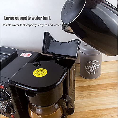 3 in 1 mini oven, toaster oven, electric oven, Multifunctional Toaster, Coffee Maker, Multifunctional Household Kitchen Cookware,black,With cover