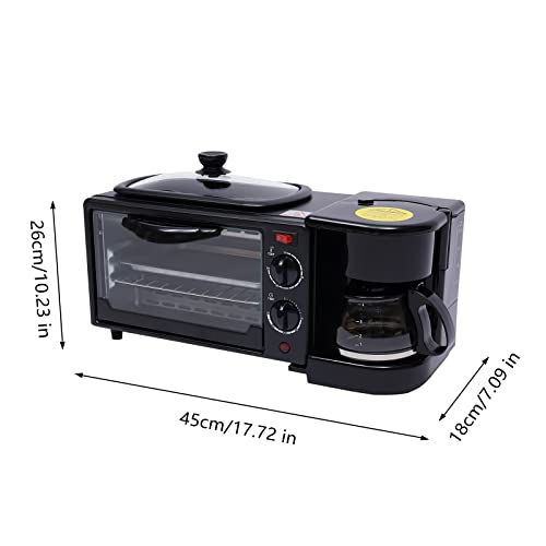 3In1 Mini Oven Early Maker Pizza Oven Coffee Machine Toast Oven Small Oven Camping Oven with Hot Plates Grilling Toaster Early Maker for Home Use Coffee Maker Mini Oven
