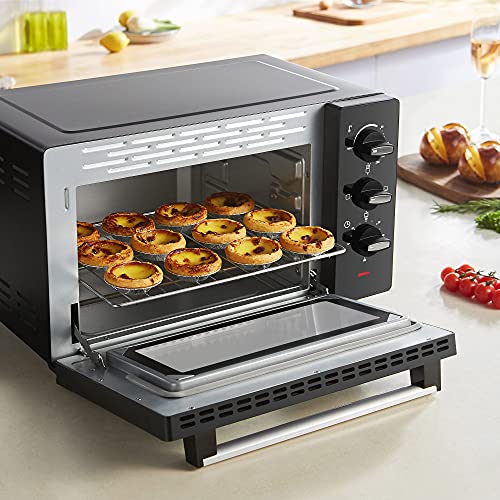 VonShef 23L Mini Oven with Adjustable Temperature Control 90-230°, 60 Minute Timer, 1400W Electric Multi-Function Cooker, Includes Baking Tray and Wire Rack