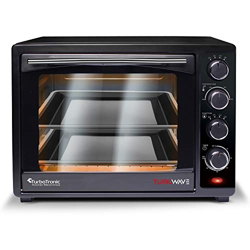 TurboTronic Mini Oven with Double Glazed Electric Grill Pizza Oven with Timer Function