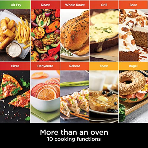 Ninja Foodi 10-in-1 Multifunction Oven, Fast Mini Oven, Countertop Oven, 10 Cooking Functions, Air Fry, Pizza, Grill, Roast, Bake, Toast, Bagel & more, Make Family-Size Meals, Silver/Black DT200UK