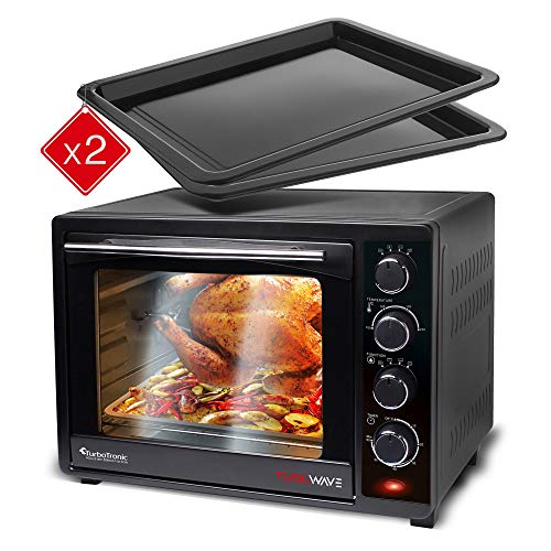 TurboTronic Mini Oven with Double Glazed Electric Grill Pizza Oven with Timer Function