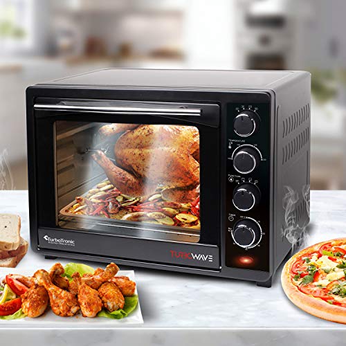 TurboTronic Mini Oven with Double Glazed Electric Grill Pizza Oven with Timer Function