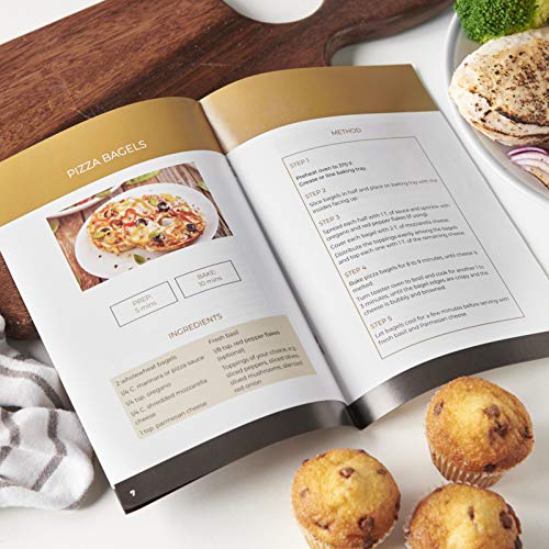 MisterChef® 10 Litre Electric Portable Mini Oven and Grill, Temperatures up to 250°C, 30 min Timer Auto Shut Off, 800W, Black - Free 2 Year Warranty, Free Recipe Booklet